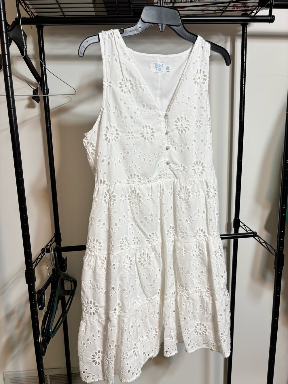 Time and Tru White Eyelet Tiered Sundress
